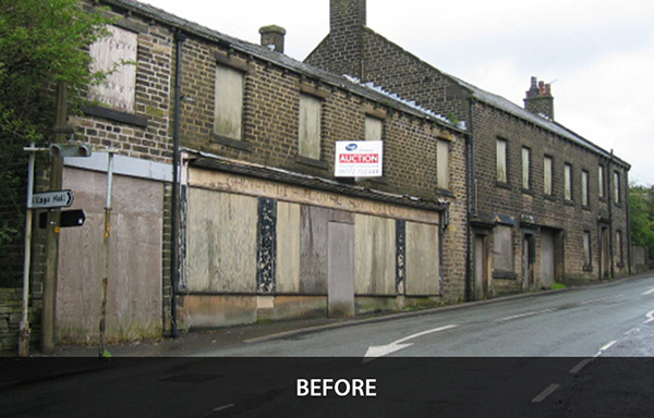 Conversion of derelict retail premises into mixed use.